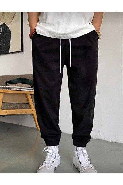 berfmoda PAÇA LASTİK BAGGYY BOL KESİM ESNEK RAHAT KUMAŞ EŞOFMAN ALTI MEVSİMLİK