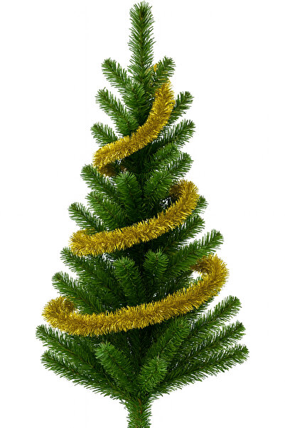 OEM Christmas Gold Tinsel Bushy 6 cm, 190 cm Length – Shiny Christmas Tree Decor