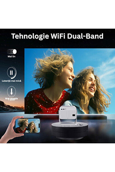 Velixo Videoproiector Full HD 1080P, WiFi 5G, BT 5.2, 18000 lumeni, suport 4K, trapez 4D, HDMI, USB