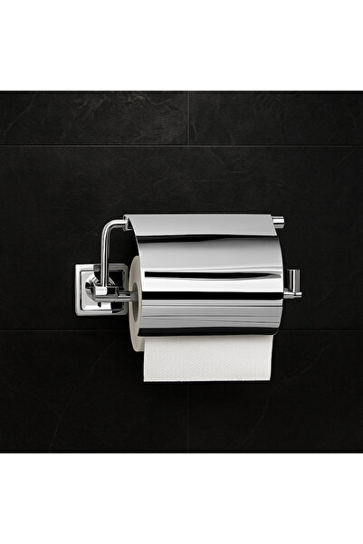 NAVEX Luxe Geniş Kapaklı Tuvalet Kağıtlığı Krom 5 Yıl Garantili