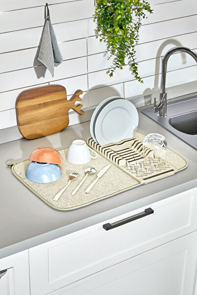 Emofom Büyük Boy 36 x 60 cm Bulaşık Matı Mikrofiber Katlanır Bulaşıklık