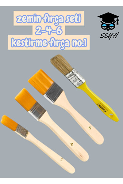 SEYFİKİRTASİYE zemin fırça seti 2-4-6 kestirme fırça no:1