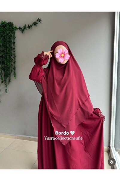 Yüsra Collection Erva Abaya Ve Uzun Sufle 2”li Takım