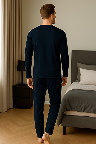 Mutlu City Men's Interlock Comfortable Fit Crew Neck Cotton Pajama Set 6772