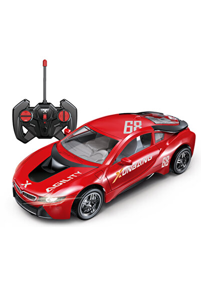 SergadiOnline.ro Sport remote control car with lights and sounds, 20 cm, USB rechargeable, red