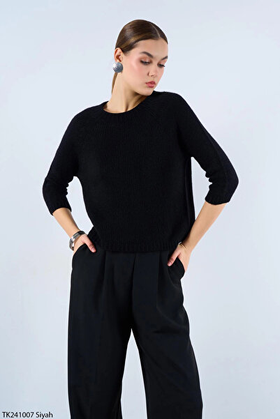 cemo Crew Neck Raglan Sleeve Knit Sweater