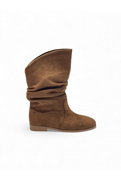 İST FİDAN KUNDURA Γυναικείες μπότες από σουέτ με κορδόνια με κορδόνια στο μύτη