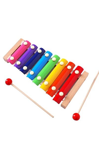 OEM Ξύλινο ξυλόφωνο με 8 μουσικές νότες και φωτεινά χρώματα
