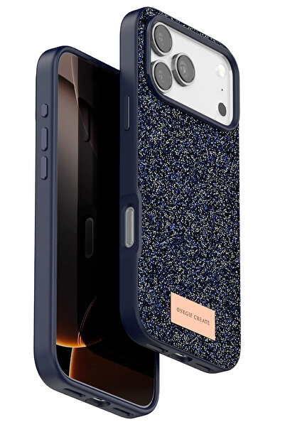 Nezih Case Apple iPhone 17 Pro Max Compatible Stylish Cover with Velvet Interior Surface and Shiny Stone