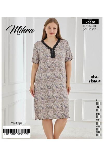 Mihra Μακρύ νυχτικό από βισκόζη PJD0601