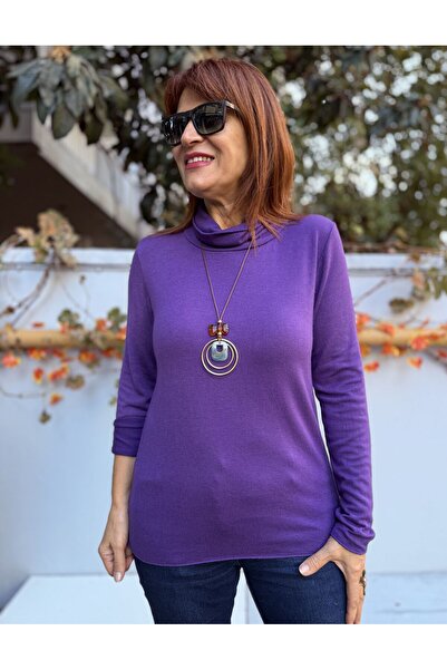 DenizEge Italian Degaje Collar Necklace Knitwear Purple