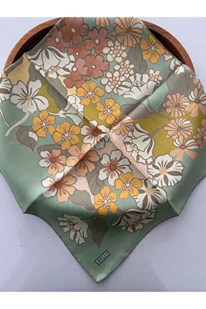 Belli Eșarfă din mătase twill cu model chihlimbar