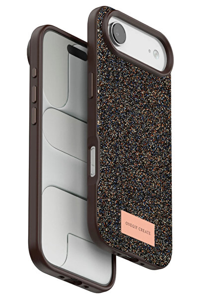 Nezih Case Apple iPhone 17 Air Compatible Stylish Cover with Velvet Interior Surface and Shiny Stone