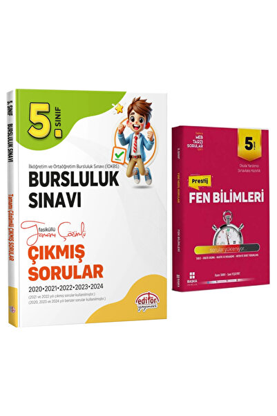 Editör Yayınevi 5. Sınıf Bursluluk Sınavı Çıkmış Sorular+Fen Bilimleri Soru B...