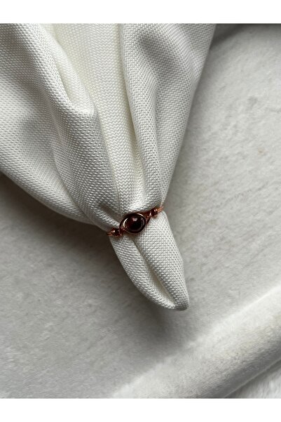 Pel Design Minimal Hessonite Stone Copper Color Wire Ring Handmade This