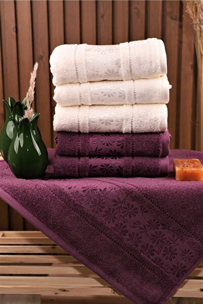 Özdilek مجموعة من 6 مناشف قطنية عالية الامتصاص للماء 50*80 لليدين والوجه