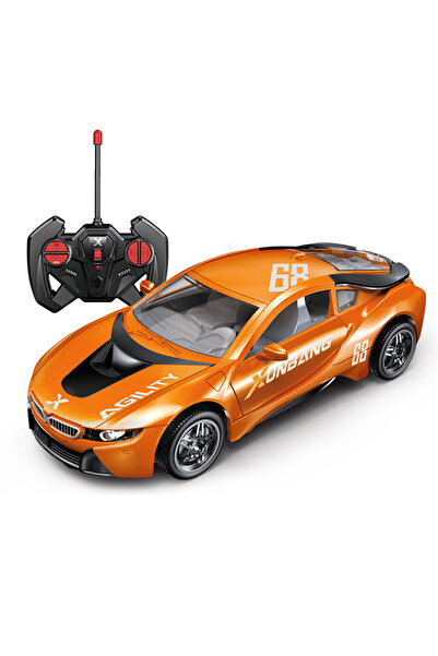 SergadiOnline.ro Remote control sports car with lights and sounds, 20 cm, USB charging, brown