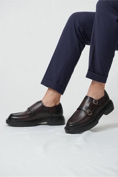 TETRİ 0K575 Gody Model Genuine Leather Handmade Men's Brown Casual Shoes