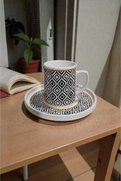 RGS HOMELİFE طقم فناجين قهوة تركية مكون من قطعتين بنمط عين تقليدي