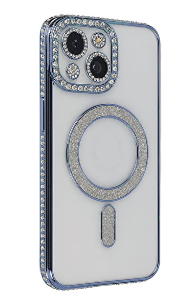 Nezih Case Apple iPhone 13/14 Uyumlu Taşlı Magsafe Şarj Özellikli Kamera Koru...