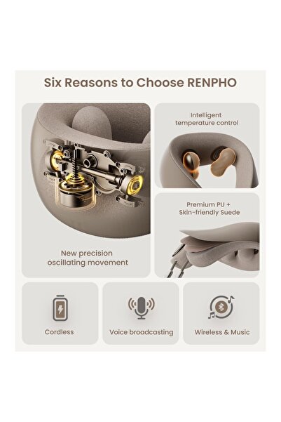 Generic Portable Brushless 3D Shiatsu Massager with Heating, Wireless, Rechargeable – For Neck & Body