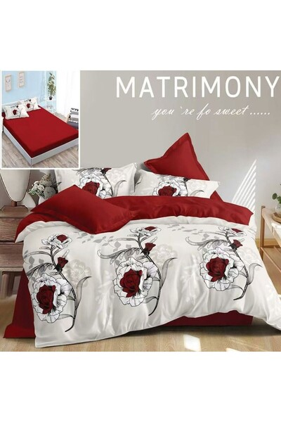 NufJoy 6-piece double finet bedding set – fitted sheet 160x200/180x200, duvet 200x230