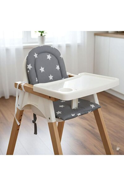 Anne&Bebek وسادة كرسي طعام للأطفال عملية باللون الرمادي
