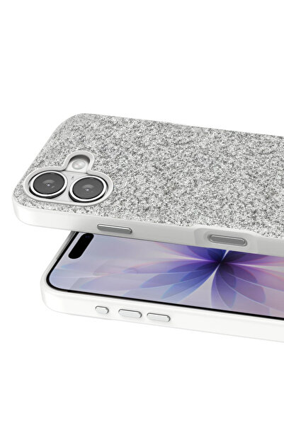 Nezih Case Apple iPhone 17 Compatible Stylish Cover with Velvet Interior Surface and Shiny Stone