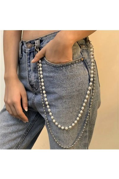 CemY Pearl Inci Pantolon Zinciri