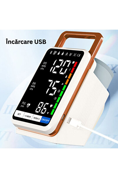 Velixo Tensiometru de braț, LCD mare, măsurare tensiune arterială și puls, detectare puls neregulat, memorie, USB