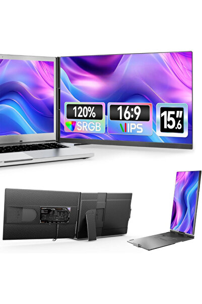 Velixo Dual Extendable Laptop Monitor 13.3–17", 15.6" IPS Full HD 1080P, 60Hz, USB-C, Plug & Play, Portable