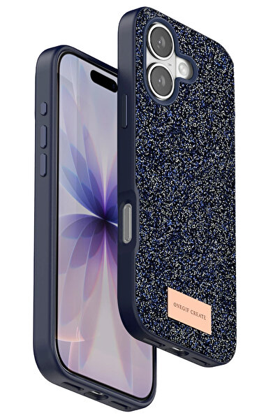 Nezih Case Apple iPhone 17 Compatible Stylish Cover with Velvet Interior Surface and Shiny Stone