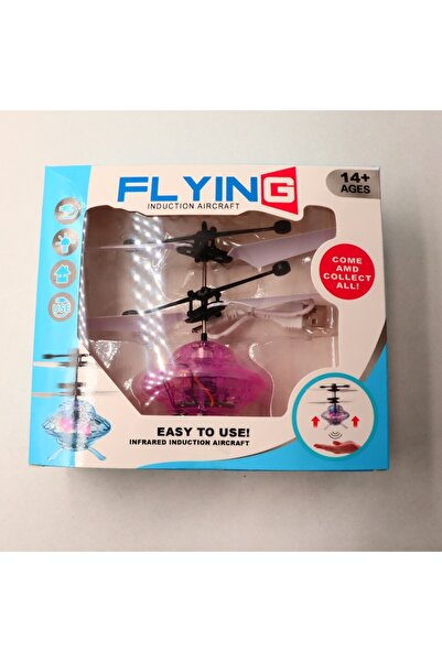 dalimag Mini toy helicopter UFO model, hand-controlled, pink, 12 cm -