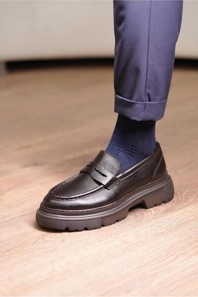 TETRİ K416 Ramonelli Model Real Leather Handmade Men's Brown Casual Shoes