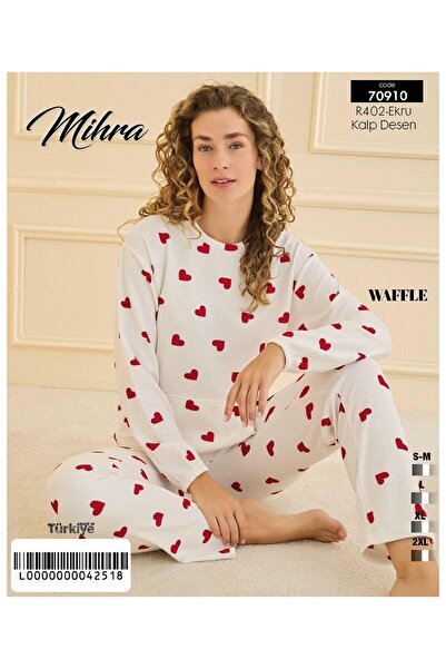 Mihra Σετ πιτζάμες με τσέπες καγκουρό βάφλα PJF7091001