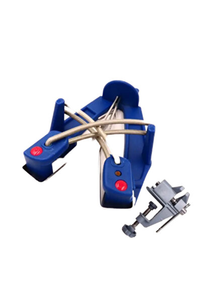 dalimag Knife Sharpening Device, Easy Sharp with Cast-Iron Clamp, Blue/Grey,