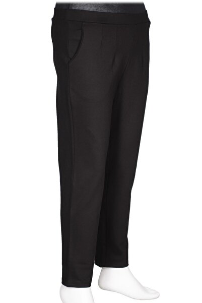 Barem Women's Buse Comfortable Fit Side Pocket Medium Thick Steel Black Trousers