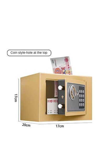 MOSTAFA خزنة حديد الكترونية آمنة مع لوحة رقمية ومفتاح, 18.5*19*25
