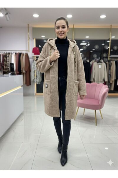 Mazelf Baby&Kids Wear Buklet Fabric Plus Size Milk Coffee Color Hooded Coat Coat Jacket