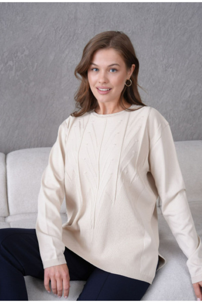 Nacar Triko Genç Anne mevsimlik bisiklet yaka kazak