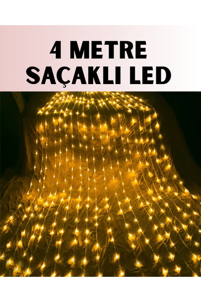 Home 4 Metre Icicle Şelale Led Yılbaşı Perde Işık Sıcak Ambiyans
