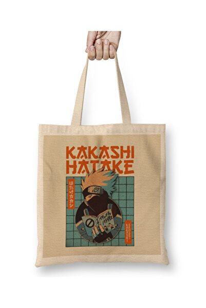 Toyaso حقيبة تسوق من القماش الأبيض من ناروتو كاكاشي هاتاكي بمقبض طويل حقيبة ت...