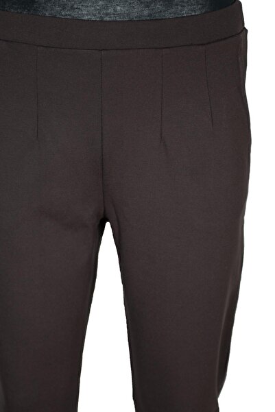 Barem Women's Buse Comfortable Fit Side Pocket Medium Thick Steel Brown Trousers