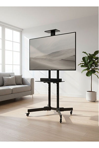 Generic Adjustable Mobile TV Stand with Shelf – Fits 32" to 75" Screens