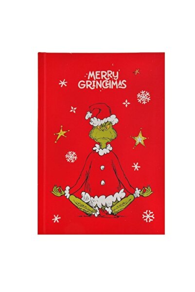 OEM A5 notebook, red hardcover, Grinch design, 80 sheets
