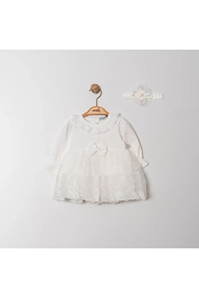 MİNİBORN Lace Detailed Ruffled Cotton Baby Girl Dress