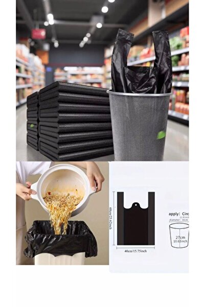figanlar ambalaj 35x50 cm Siyah Atlet Market,manav, mutfak ofis çöp torbası B...