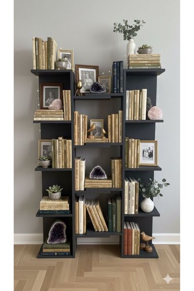 CGN MOBİLYA BILLY özel tasarım iç dış dönebilen çok raflı dekoratif kitaplık ...