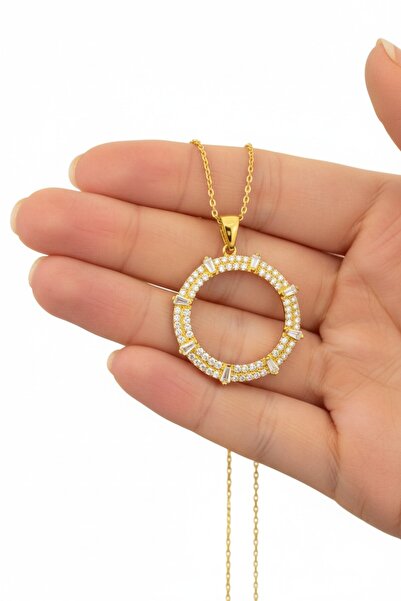 Moda Gümüş 925 Ayar Gümüş Çeyrek Altın Gümüş Kolye, Çeyreklik Gümüş Kolye