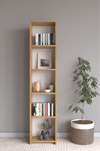 CLASSY HOME TASARIM CLASSY 104EMİR 5 RAFLI ARKALIKLI KİTAPLIK SAFİR MEŞE